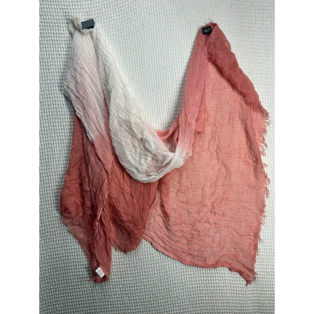 Boho Womens Charming Charlie Ombre Viscose Gauze Scarf OS Coral White